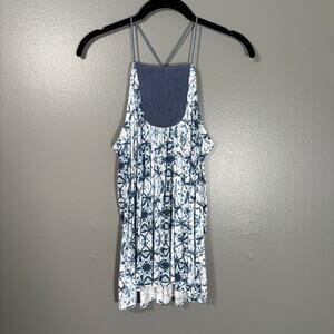 Anthropologie One September Women's Blue Anza Boho Tie Dye Tank - Size Small